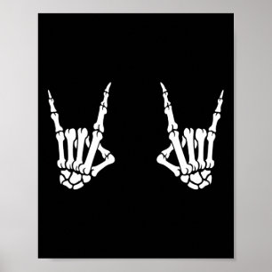 Poster Skeleton Mãos Rocker Rock Em Rock Star