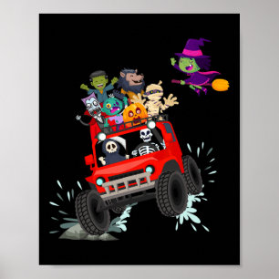 Poster Skeleton Mummy Vampire Zombie Caminhão Monstro