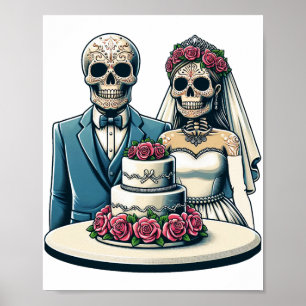 Poster Skeleton Noiva e dia de casamento de morto