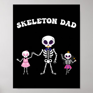 Poster Skeleton Pai Halloween Costume Engraçado Skype