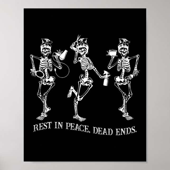 Poster Skeleton Peace Morto Termina Halloween De Hairstyl (Frente)