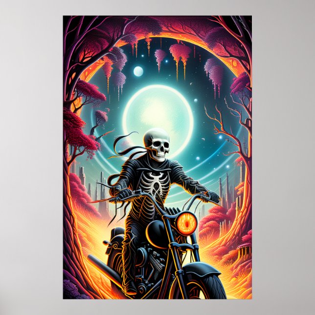 Poster Skeleton percorrendo a caverna do fogo (Frente)