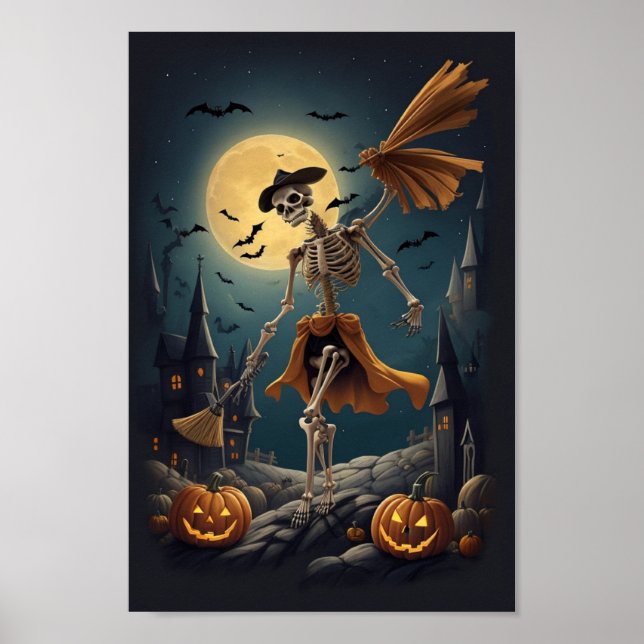 Poster Skeleton Pumpkin Carving - Pegue O Seu Hoje! (Frente)