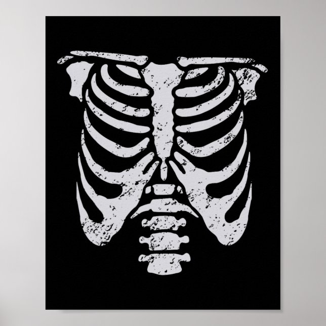 Poster Skeleton Rib Cage Flower Floween Costume (Frente)