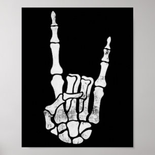 Poster Skeleton Rock Hand Pocket Figurino de Halloween C