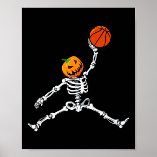 Poster Skeleton Sketll Halloween Pumpkin Slam Dunk