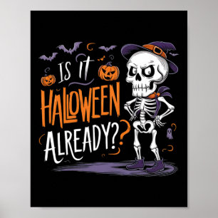 Poster Skeleton Spookey Ghost É Halloween Já