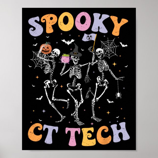 Poster Skeleton Spooky Ct Tech Computing Tomografia Tech  (Frente)