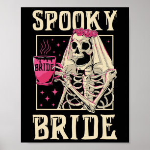 Poster Skeleton Spooky Noiva Chelorette Halloween