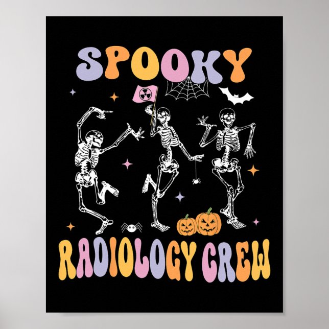 Poster Skeleton Spooky Radiology Crew X-ray Hallowee (Frente)
