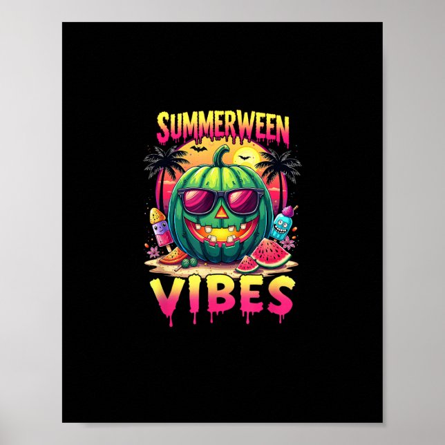 Poster Skeleton Summer Summerentre Vibes Watermelon Jack- (Frente)