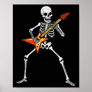 Poster Skeleton tocando violão Rock Music Soky Halloween