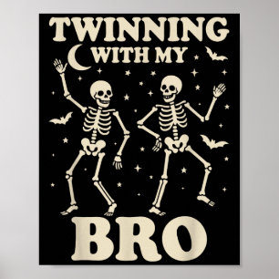 Poster Skeleton Twin Boys Meninas Melhor Amiga, Halloween