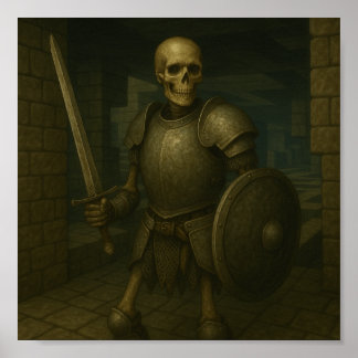 Poster Skeleton Warrior - Sentinela do Dungeon Maze