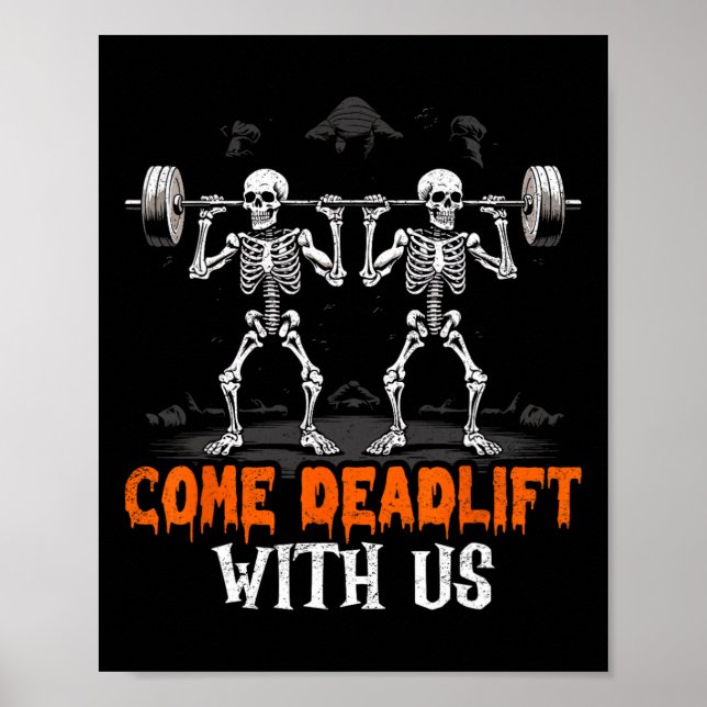 Poster Skeleton Weightlifter - Malhação de Trabalho do Cr (Frente)