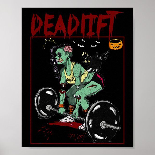 Poster Skeleton Weightlifter - Malhação de Trabalho do Cr (Frente)