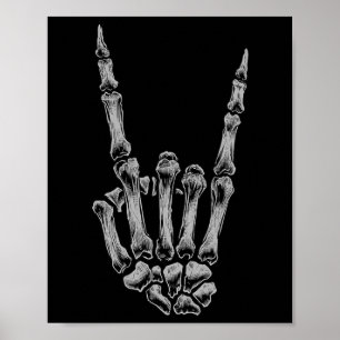 Poster Skeleton Zombie Jogando Cartões de Poker no Dia da