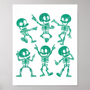 Poster Skeletons Dançando Desafio Menina Meninos H