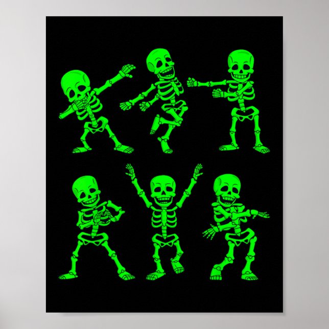 Poster Skeletons Dançando Desafio Menina Meninos H (Frente)