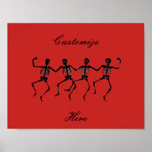 Poster Skeletons Dançando Halloween Thunder_Cove