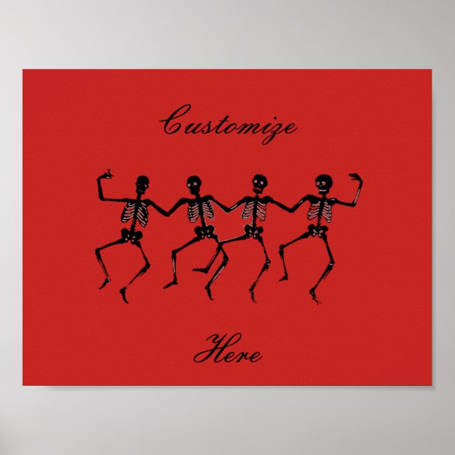 Poster Skeletons Dançando Halloween Thunder_Cove (Frente)