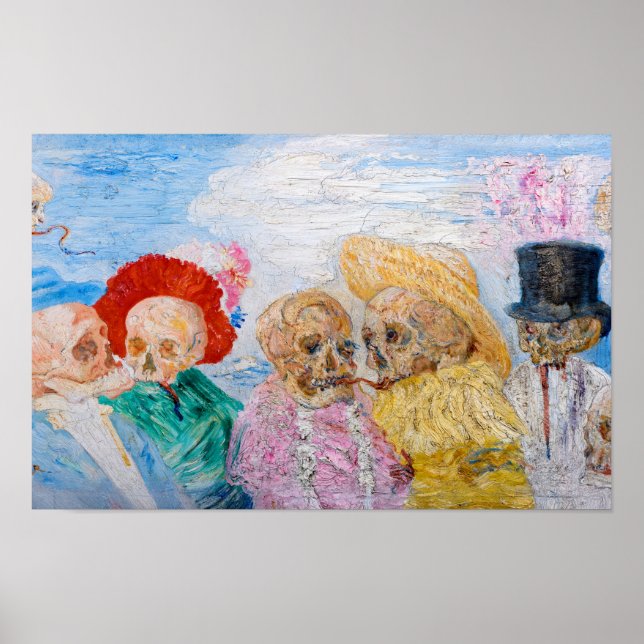Poster Skeletons em Disguise por James Ensor (Frente)