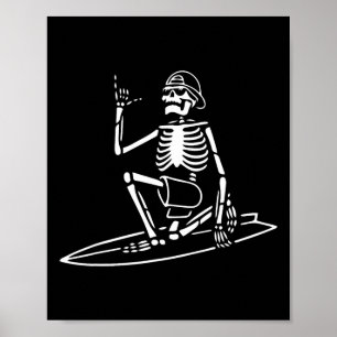 Poster Skeltering Surfing Lazy Halloween Costume Skull Bo