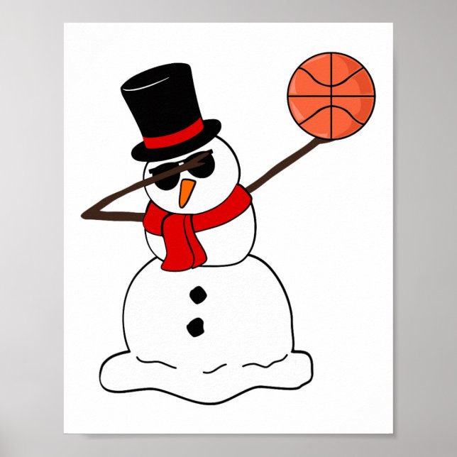 Poster Sketll Dabbing Snowman - Brincadeira de Natal (Frente)