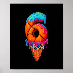Poster Sketll Drip 6 Anos de Idade Sorvete Drip 6º Aniver