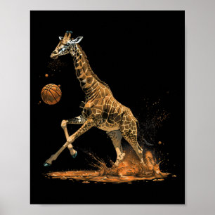 Poster Sketll Giraffe Animal Art Desenhando Espetáculo Lo