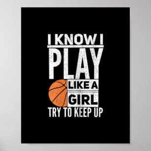 Poster Sketll Girls - Eu sei que eu jogo como uma garota,