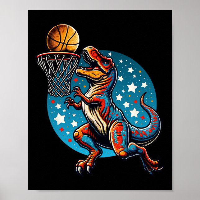 Poster Sketll Player T-rex Dinosaur  (Frente)