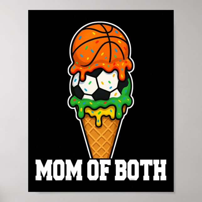 Poster Sketll Soccer Mom Ice Cream Drip Summer Game Day  (Frente)