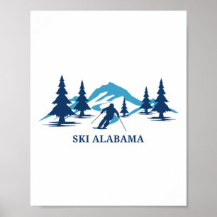 Poster Ski Alama Ski Resort Skiier
