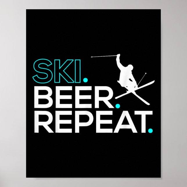 Poster Ski Beer Repete Motivo Para Um Esquiador (Frente)