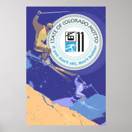 Pôster Ski Colorado Funny State Motto