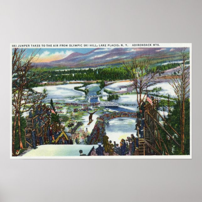 Pôster Ski Jumper decola da Olimpiadas Ski Hill (Frente)