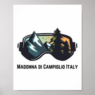 Poster Ski Madonna Di Campiglio Itália Esqui de montanha 
