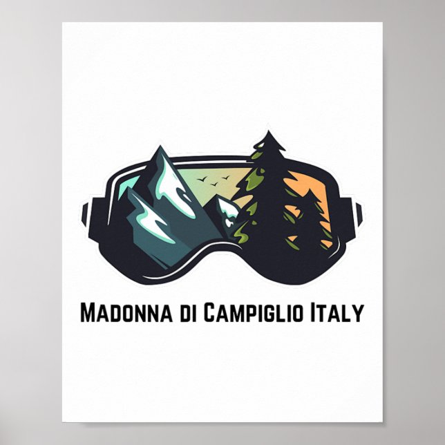 Poster Ski Madonna Di Campiglio Itália Esqui de montanha  (Frente)