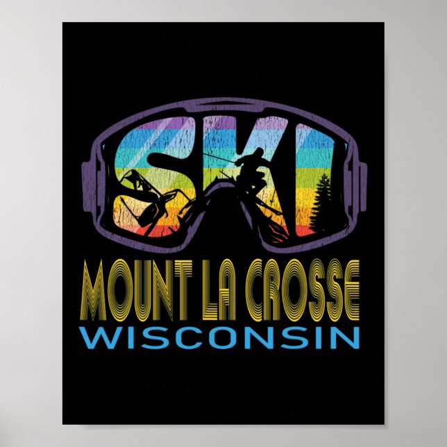 Poster Ski Mount La Crosse Wisconsin Skiing Vacation  (Frente)
