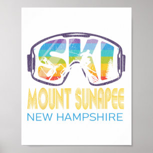 Poster Ski Mount Sunapee New Hampshire Skiing Vacing