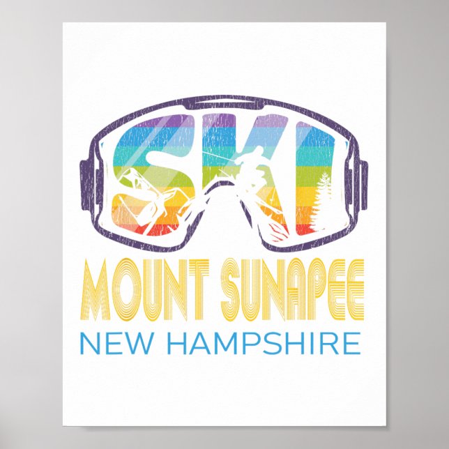Poster Ski Mount Sunapee New Hampshire Skiing Vacing (Frente)