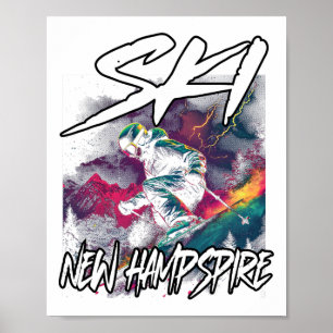 Poster Ski New Hampshire Descida Skiventure Adventure Nh 