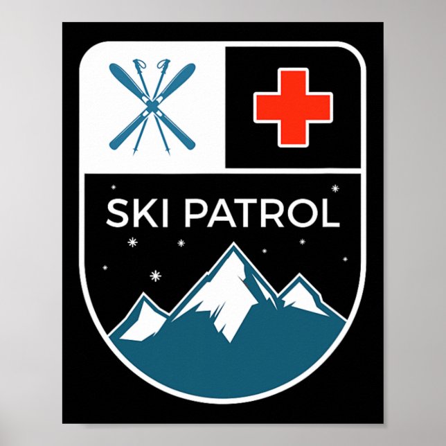 Poster Ski Patrol Winter Slopes Skining Snowboard (Frente)
