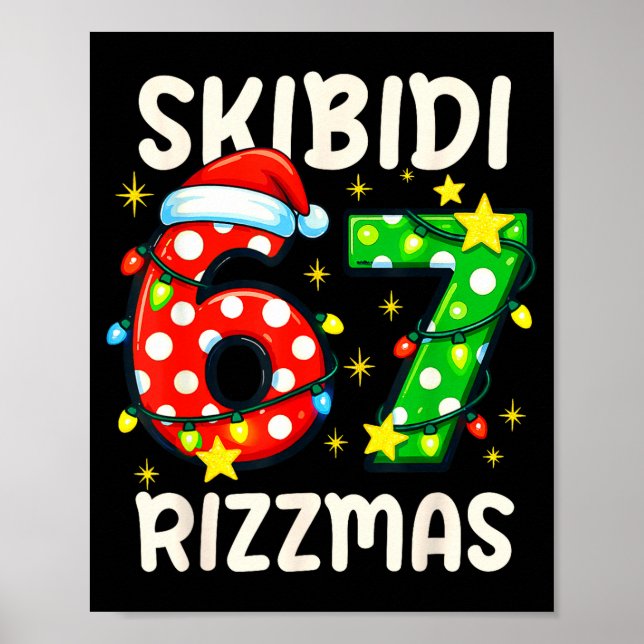Poster Skibidi 67 Rizzmas Funny Six Seven Meme Christmas  (Frente)