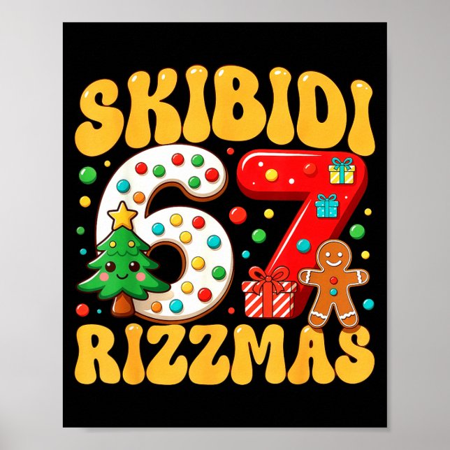 Poster Skibidi 67 Rizzmas Six Seven Meme Christmas Boys G (Frente)