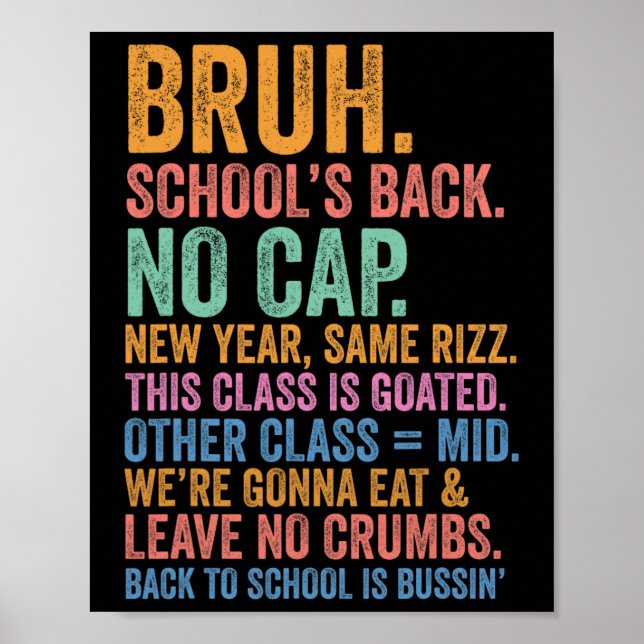 Poster Skibidi De Volta às Escolas é Sem Limites Rizz Cl  (Frente)