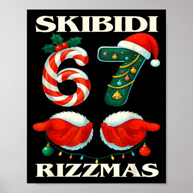 Poster Skibidi Rizzmas 67 Christmas Six Seven Xmas Funny  (Frente)