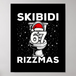 Poster Skibidi Rizzmas 67 Toalete Engraçado Papai Noel 6