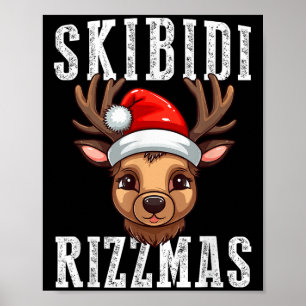 Poster Skibidi Rizzmas Carisma Crianças Rena Cool Xmas T